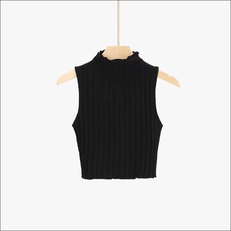 Sleeveless Rib-knit Cropped Tank Top Casual Shorts - Sets 