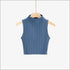 Sleeveless Rib-knit Cropped Tank Top Casual Shorts