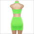 Sleeveless Solid Color Mock Neck Cropped Tank Skirt Two-piece Set