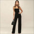Sleeveless Square Neck Wide-leg Jumpsuits