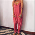 Sleeveless Strap Casual Loose Pattern Jumpsuits