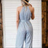 Sleeveless Striped Jumpsuits