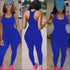 Sleeveless Tank Pattern Tight Jumpsuits