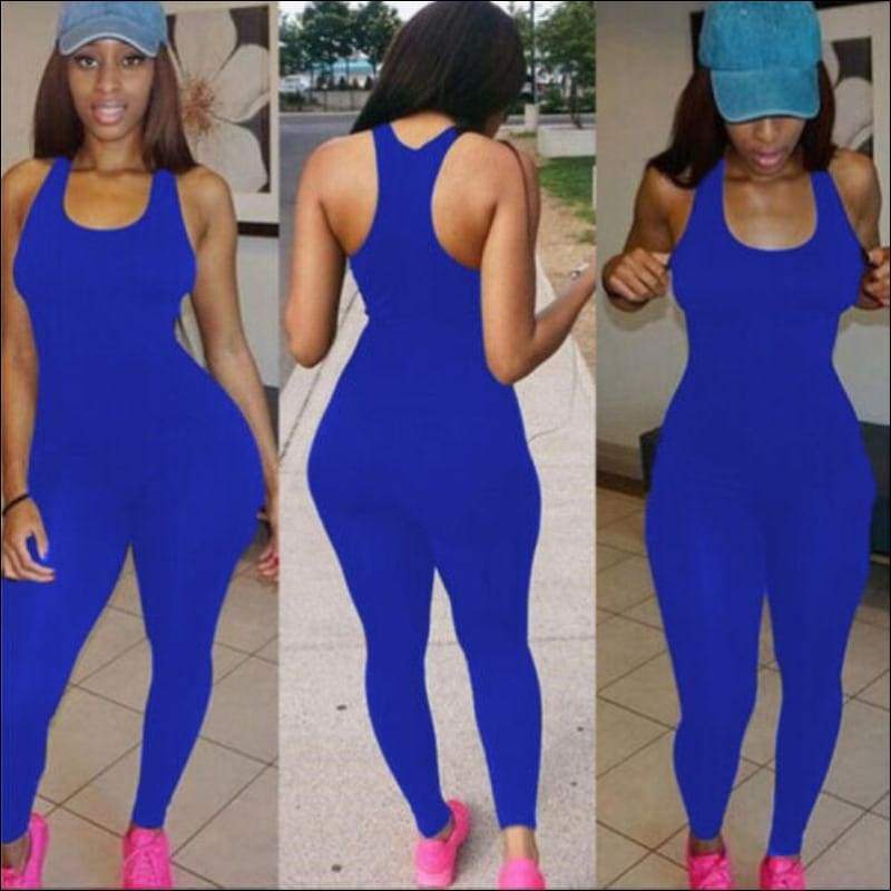 Sleeveless Tank Pattern Tight Jumpsuits - Jumpsuits