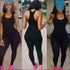 Sleeveless Tank Pattern Tight Jumpsuits