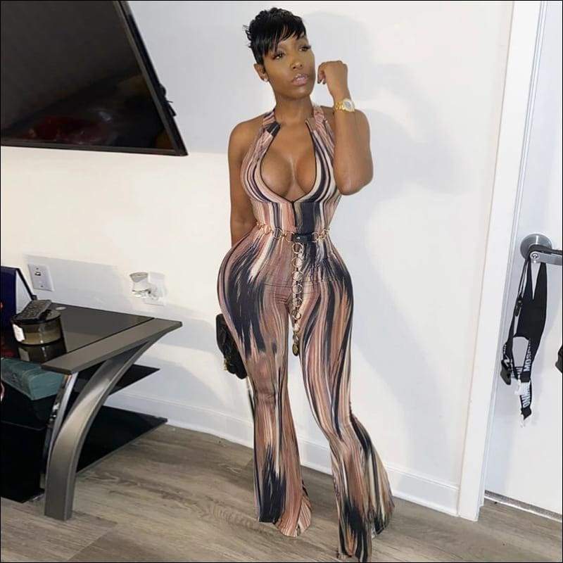 Sleeveless Zipper Slim Wide-legged - Jumpsuits