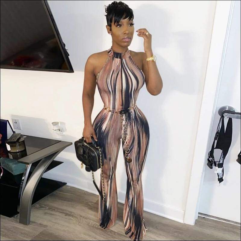 Sleeveless Zipper Slim Wide-legged - Jumpsuits