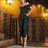 Slim Decorative Belt Round Collar Ruffled Jumpsuits