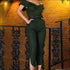 Slim Decorative Belt Round Collar Ruffled Jumpsuits