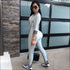Slim Stripe Design Lapel Zipper Long-sleeve