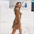 Sling Horn Sleeve Short Vest Irregular Skirt Set