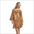 Sling Horn Sleeve Short Vest Irregular Skirt Set
