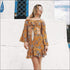 Sling Horn Sleeve Short Vest Irregular Skirt Set