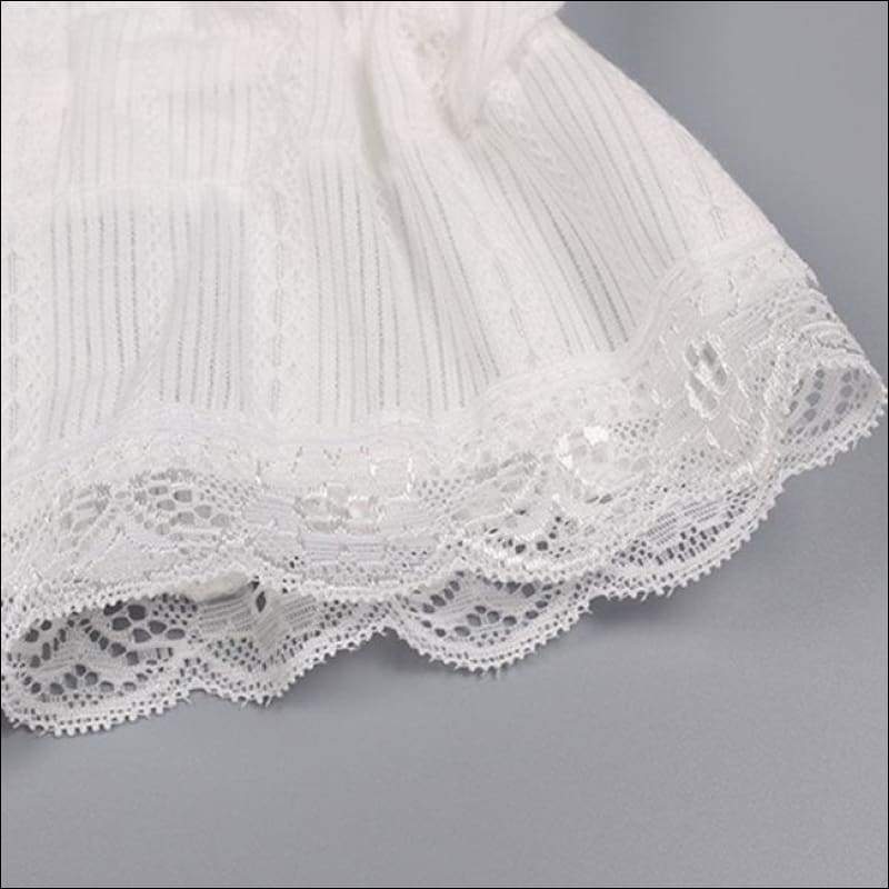 Slip Top And Shorts Nightwear Set - F / White - Lingerie & 