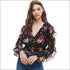 Smock Waist Ruffle Long Sleeve