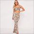 Snakeskin Print Camisole And Flare Trousers Women Two Pieces Sets