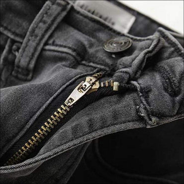 Solid Color Good Quality Elastic Slim Jeans