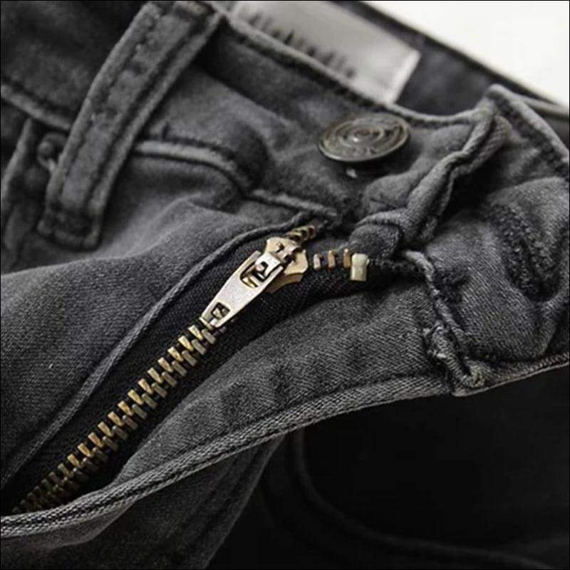 Solid Color Good Quality Elastic Slim Jeans - Petite Bottoms