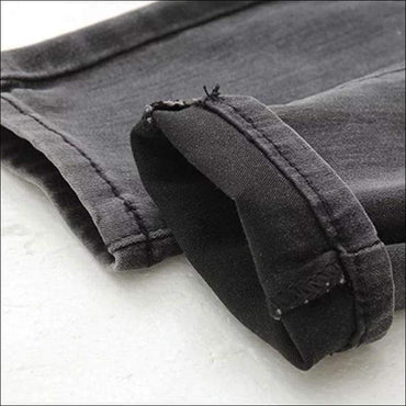 Solid Color Good Quality Elastic Slim Jeans