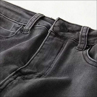 Solid Color Good Quality Elastic Slim Jeans