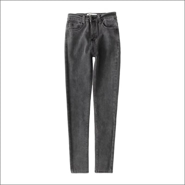 Solid Color Good Quality Elastic Slim Jeans