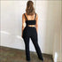 Solid Color Knit Crop Camisole And Flare Trousers Set