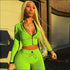 Solid Color Long-sleeve Zipper Top And Tight Pants
