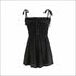 Solid Color Spaghetti Strap Lace-up Stretchy Rompers