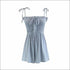 Solid Color Spaghetti Strap Lace-up Stretchy Rompers