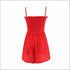 Solid Color Spaghetti Strap Lace-up Stretchy Rompers