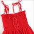 Solid Color Spaghetti Strap Lace-up Stretchy Rompers