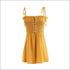 Solid Color Spaghetti Strap Lace-up Stretchy Rompers