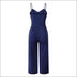 Spaghetti Strap Buttoned Sash Jumpsuits