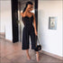 Spaghetti Strap Buttoned Sash Jumpsuits