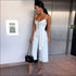 Spaghetti Strap Buttoned Sash Jumpsuits