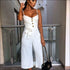 Spaghetti Strap Buttoned Sash Jumpsuits