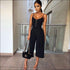 Spaghetti Strap Buttoned Sash Jumpsuits
