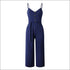 Spaghetti Strap Buttoned Sash Jumpsuits