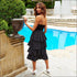 Spaghetti Strap Camis Polka Dot Printed Tiered Skirt