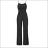 Spaghetti Strap Low-cut Stripes Print Knotted Jumpsuits