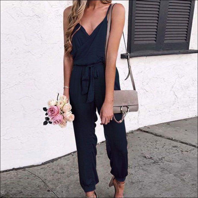 Spaghetti Strap Pure Color Jumpsuits - Jumpsuits