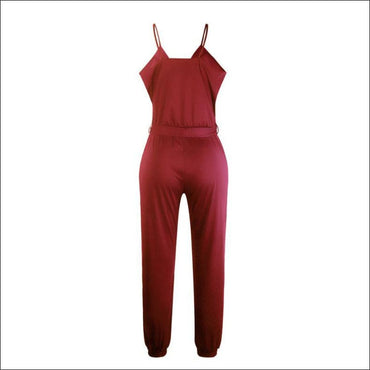 Spaghetti Strap Pure Color Jumpsuits