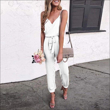 Spaghetti Strap Pure Color Jumpsuits