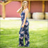 Spaghetti Strap Rose Print Loose Pattern Jumpsuits