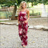 Spaghetti Strap Rose Print Loose Pattern Jumpsuits