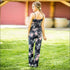 Spaghetti Strap Rose Print Loose Pattern Jumpsuits