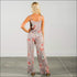 Spaghetti Strap Rose Print Loose Pattern Jumpsuits