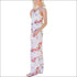 Spaghetti Strap Rose Print Loose Pattern Jumpsuits