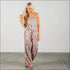 Spaghetti Strap Rose Print Loose Pattern Jumpsuits