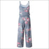 Spaghetti Strap Rose Print Loose Pattern Jumpsuits